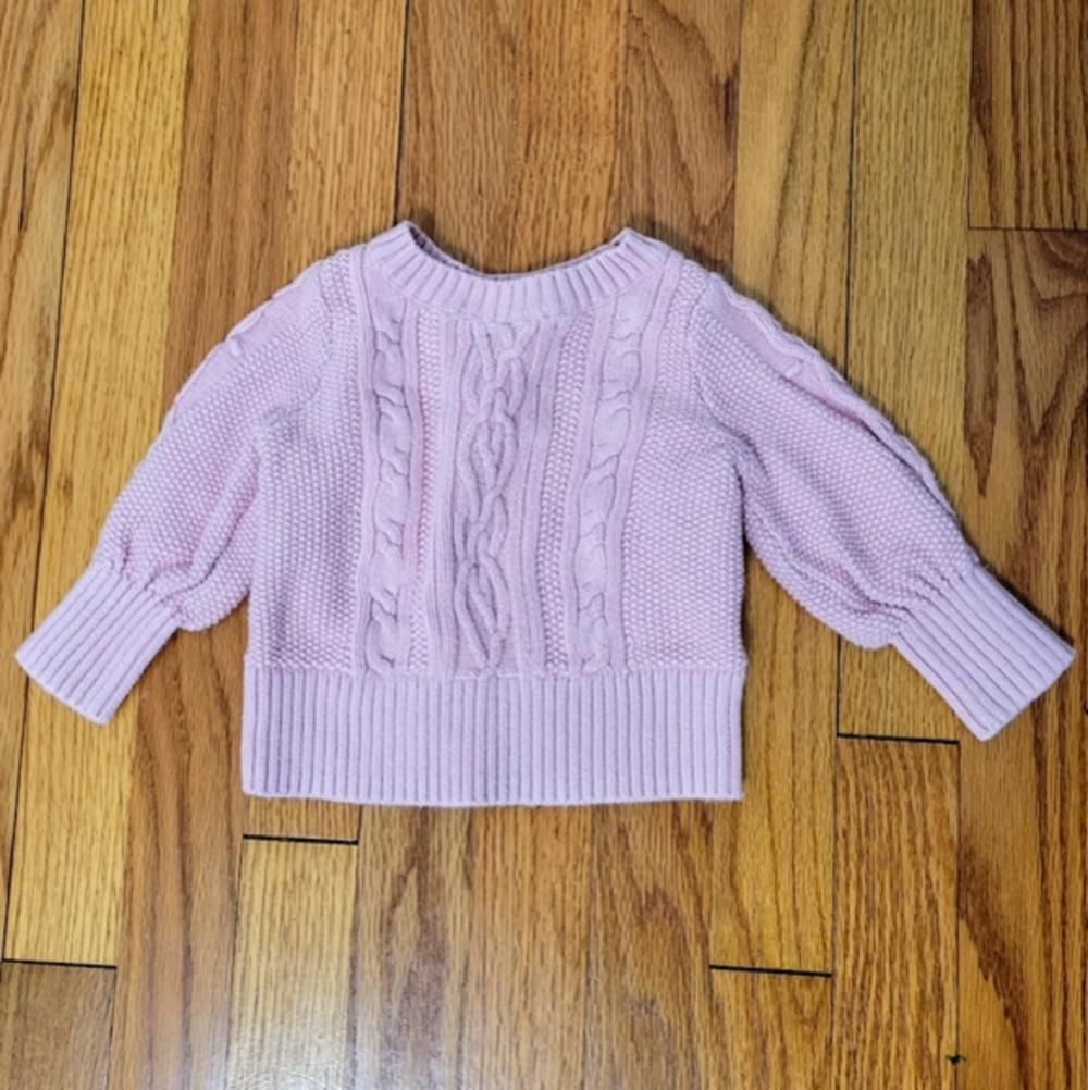 Baby Gap Cable Knit Crewneck Pullover Sweater,‎ Pink Standard, Size 12-18 months